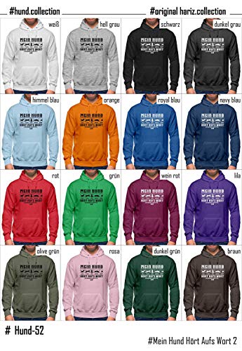 HARIZ - Sudadera con Capucha para Hombre, diseño con Texto en alemán Mein Hund Hört Aufs Wort 2 Hund Haustier Plus Wein Rot XL