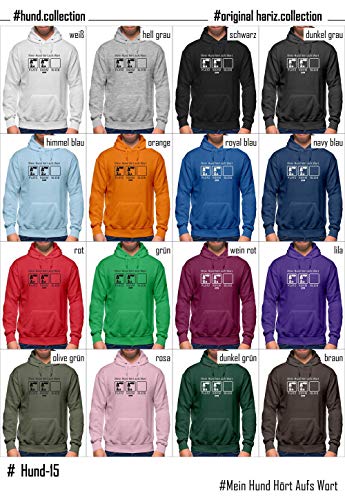 HARIZ - Sudadera con Capucha para Hombre, diseño con Texto en alemán Mein Hund Hört Aufs Wort Hund Haustier Plus Azul Marino XXXXXL