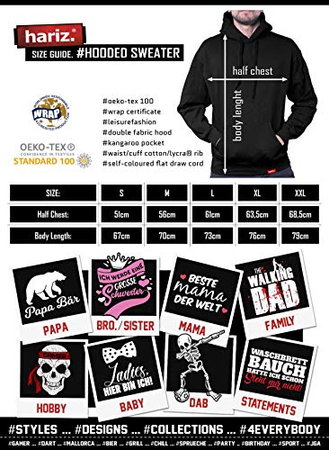 HARIZ - Sudadera con Capucha para Hombre, diseño con Texto en alemán Mein Hund Hört Aufs Wort Hund Haustier Plus Azul Marino XXXXXL
