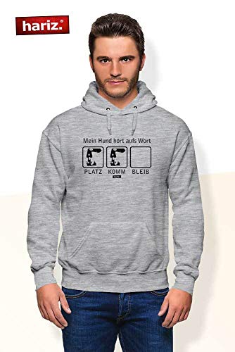 HARIZ - Sudadera con Capucha para Hombre, diseño con Texto en alemán Mein Hund Hört Aufs Wort Hund Haustier Plus Verde XXXL