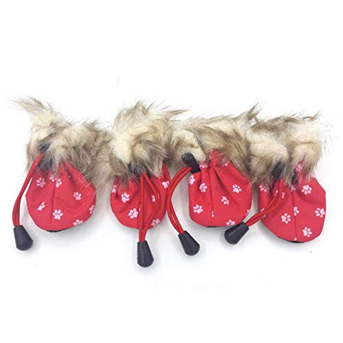 HCBDQQ Zapatos para Perros Calientes Zapatos Impermeables para Perros con Cordones EláSticos Fundas para Zapatos CáLidos En OtoñO E Invierno Adecuado para Perros PequeñOs M