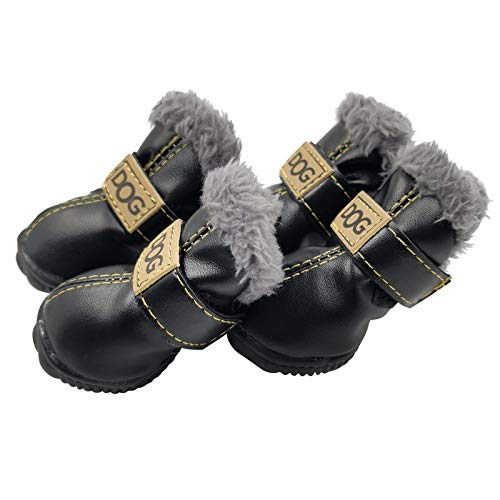 HCBDQQ Zapatos para Perros con Cubierta Anti-Garras, Botas para Perros De Nieve Zapatos para Perros Esponjosos Adecuados para Perros PequeñOs Y Medianos 2