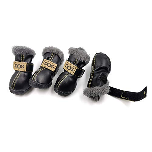 HCBDQQ Zapatos para Perros con Cubierta Anti-Garras, Botas para Perros De Nieve Zapatos para Perros Esponjosos Adecuados para Perros PequeñOs Y Medianos 2