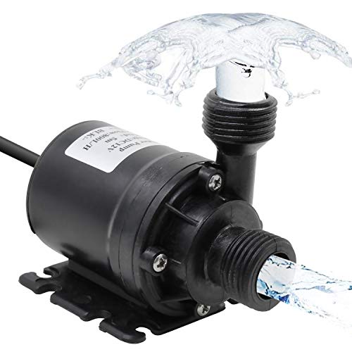 HSeaMall Bomba de Agua Sumergible sin escobillas DC 12V Bomba anfibia 800L / H 5M para el Estanque de Peces de Acuario Fuente Solar Sistema de circulación de Agua de la Piscina