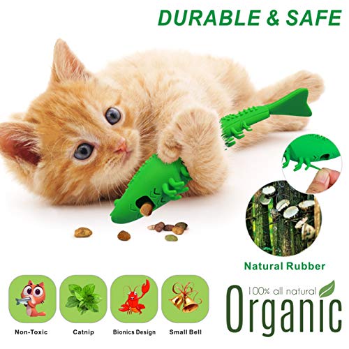 Idepet Interactive Cat Toys Kitten Catnip Cepillo de dientes Chew Treat Toy Resistencia a la mordedura Juguetes para mascotas para la limpieza de los dientes Cuidado dental