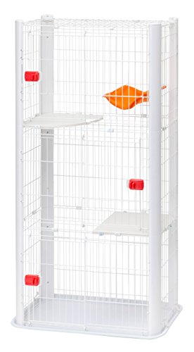 Iris CSC-1-3 - Jaula de Gato con 3 Estantes, Blanco, 91 x 50 x 170 cm