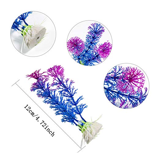 Jolintek 10 Piezas Plantas Artificiales Plástico decoración de Acuario Adorno Acuario de Peces de Tanque Planta de simulación Mezcladas Color