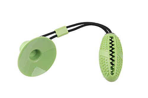 Juguete multifuncional para perros, pelota de masticar con ventosa y cuerda, cepillo de dientes de perro, rebobinador del perro, bola con ventosa resistente y duradero del mordedor de perro