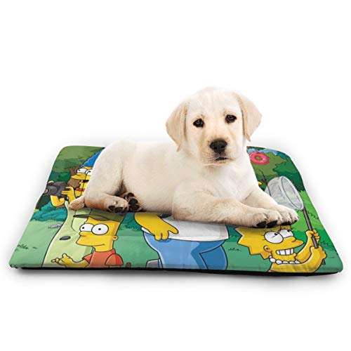 KANKANHAHA - Alfombrilla para Cama de Perro con diseño de Dibujos Animados Simpsons Suave y Lavable y Antideslizante para Perros y Gatos