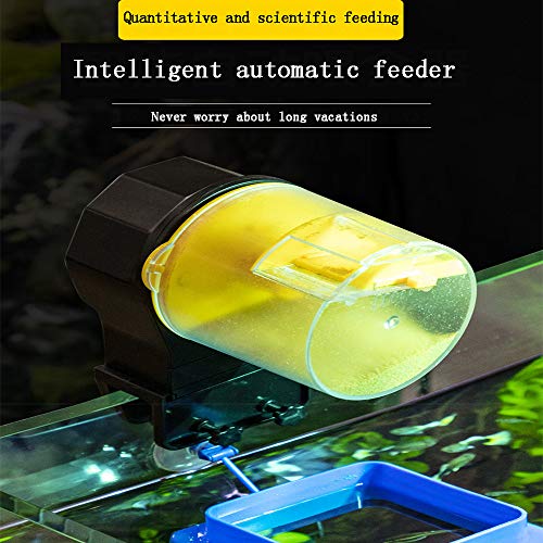 LDDPP Alimentador Automático De Peces, Temporizador De Tanque De Acuario Alimentador Automático con 2 Dispensadores De Alimentos para Acuario O Tanque De Peces (Blue)