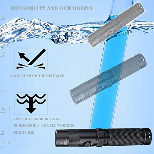 LIGHTFE - Linterna UV de 365 nm, luz negra UV con fuente LED LG UV, lente de filtro negro, potencia máxima de 3000 mW para secado de pegamento UV, rocas y brillo mineral, detector de fugas de CA