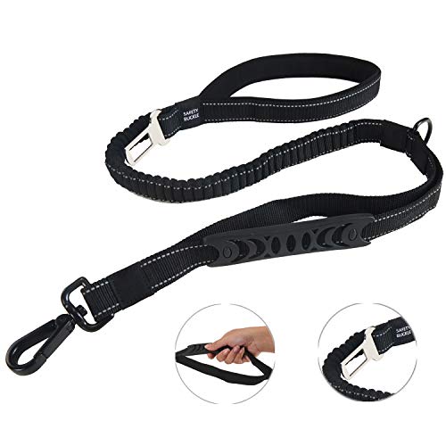 Louvra Correas de Perro Correa de Entrenamiento de Nylon Reflectante 3M Correa de Mango Suave, Color Negro, Tamaño L