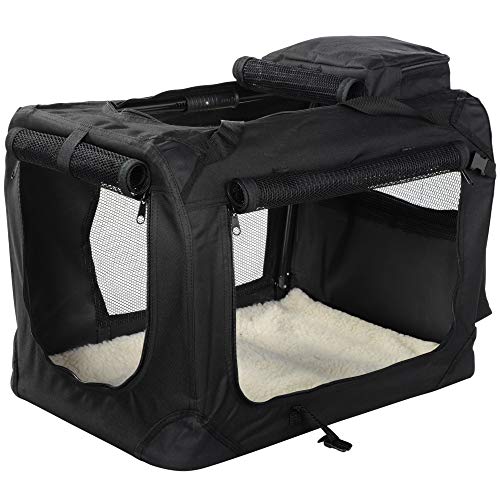 MOOL – Caja transportadora de Tela Ligera para Mascotas, Jaula con Forro Polar y Bolsa para Alimentos