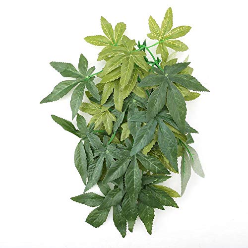 Mumusuki Plantas Artificiales Hojas Falsas Plástico Hierba Verde con lechón para Acuario Pecera Reptil Terrario Caja Jaula Adornos de terrario Jardín en el hogar Decoración ecológica(30 centimetros)