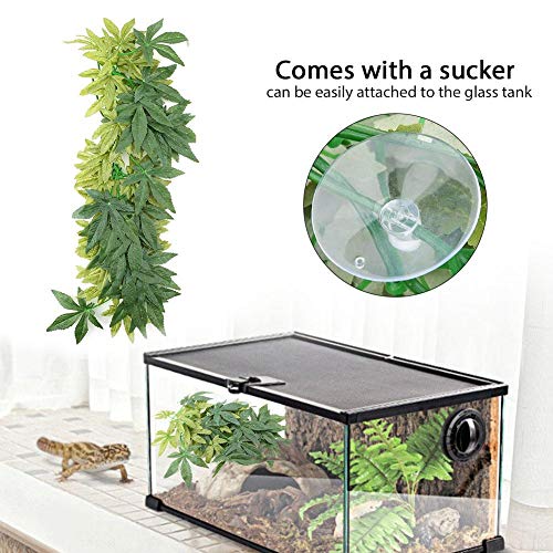 Mumusuki Plantas Artificiales Hojas Falsas Plástico Hierba Verde con lechón para Acuario Pecera Reptil Terrario Caja Jaula Adornos de terrario Jardín en el hogar Decoración ecológica(30 centimetros)
