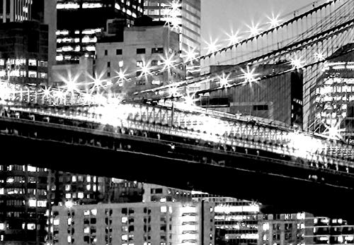murando Fotomurales New York 200x140 cm XXL Papel pintado tejido no tejido Decoración de Pared decorativos Murales moderna de Diseno Fotográfic Ciudad Luna Noche d-B-0205-a-a