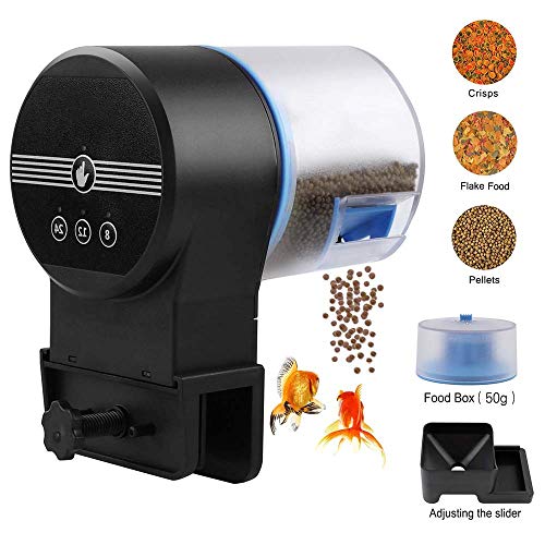 NNuodekeU - Alimentador automático de peces, para acuario o vacaciones, con 2 dispensadores de alimentos para peces