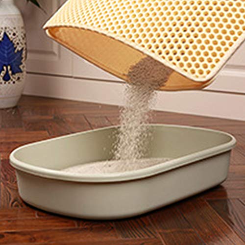 OTENGD Cat Litter Mat Trapping Box Catcher Control de dispersión Resistente al Agua Doble Capa Diseño de Nido de Abeja Fácil Limpieza y protección de alfombras para Pisos Material Premium de EVA