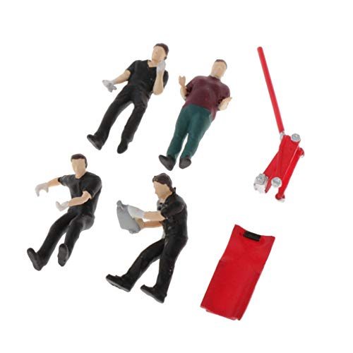 P Prettyia 1:64 Figura de Trabajador de Mantenimiento en Miniatura Realistas Obra de Arte Artesanía Decorativa para Casa Oficina - A