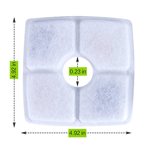 Parner Filtro de Fuente para Gatos, Cartuchos de Filtro de Fuente de Agua para Mascotas, Resina de Intercambio iónico de reemplazo y Filtro de carbón Activado de algodón (4 Paquetes)