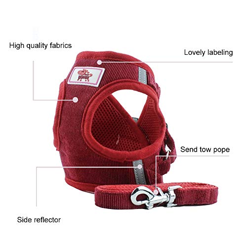 PET SPPTIES Tela de Malla Chaleco para Perros Arnés Suave Ajustable cómodo para Cachorros, Perros Pequeños y Gatos PS042 (M, Red)