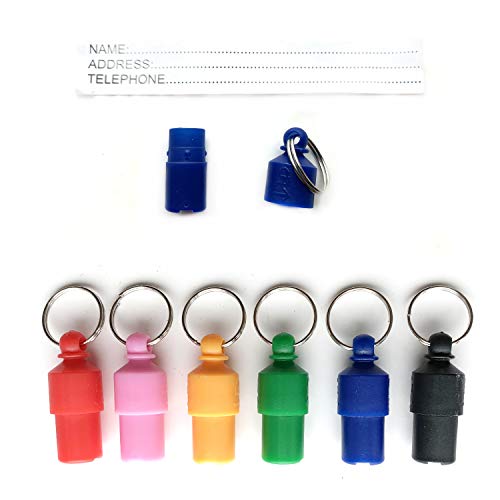 PietyPet 6 piezas ajustable reflectante collar de seguridad para mascotas y 6 piezas de identificación para mascotas, tubo de etiqueta de dirección para gato y perro pequeño