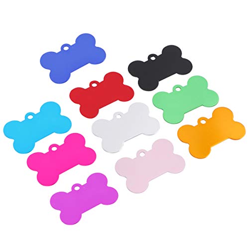 POPETPOP 10 Piezas Placa Identificativa para Perros, Collares Colgante para Perro y Gato, Etiquetas de Nombre del Mascotas para Perro Gatos, 38MM
