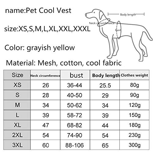 qianger Chaleco refrigerante Perros, Chaqueta Fresca para Perros, Malla Transpirable, Fresca y cómoda en Verano, con Tiras Reflectantes, Reflectante por la Noche-SG