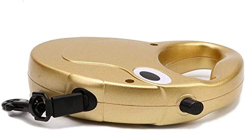 Qianqiusui Correa de Perro retráctil, Correas Extensibles automáticas, Grande y pequeño Perro retráctil Plomo Perro del Correo (Color : Gold, Size : 3m)