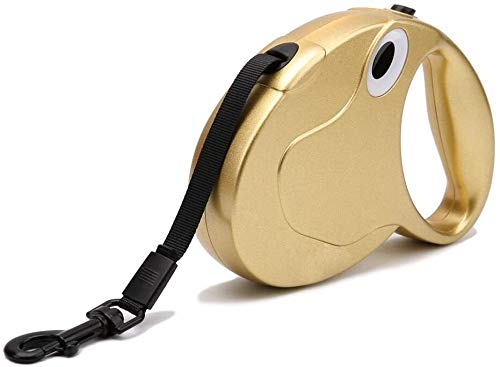 Qianqiusui Correa de Perro retráctil, Correas Extensibles automáticas, Grande y pequeño Perro retráctil Plomo Perro del Correo (Color : Gold, Size : 3m)