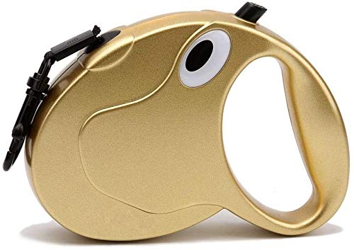 Qianqiusui Correa de Perro retráctil, Correas Extensibles automáticas, Grande y pequeño Perro retráctil Plomo Perro del Correo (Color : Gold, Size : 3m)