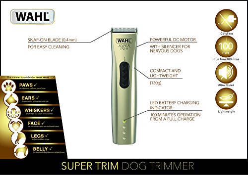 WAHL Cortapelos para Perros, Kit de Cuidado de Perros de Primera Calidad, Recortar y ordenar áreas más pequeñas, cortapelos sin Cables de bajo Ruido
