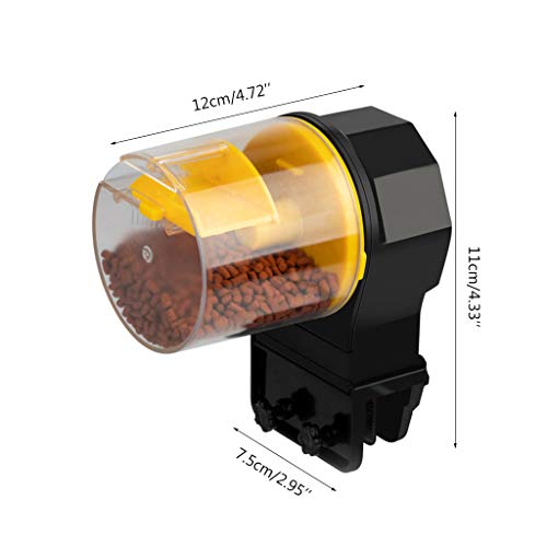 WE-WHLL Acuario Alimentador automático de Peces Temporizador de Tanque con 2 dispensadores de Alimentos para Peces Amarillo