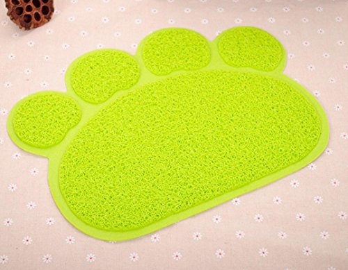 Ylen Forma de Pata PVC Manta de Estera del Perrito Gato Antideslizante Alfombra del Plato del Alimento de Animal Doméstico