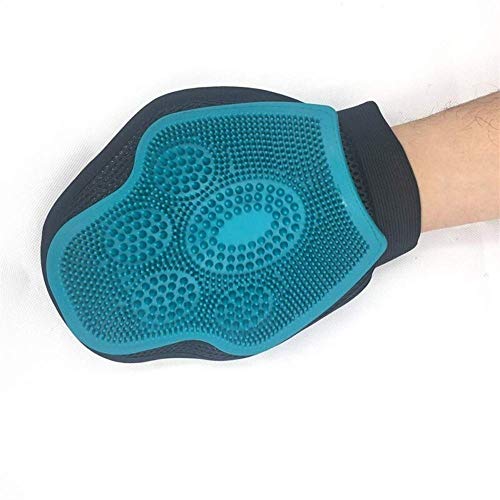 ZY Silicona Mascota Cepillo Suave Guante de eliminación de Polvo preparación del Gato del Guante y Productos de Limpieza baño de Perro (Color: Azul, tamaño: W) LOLDF1 (Color : Blue, Size : W)