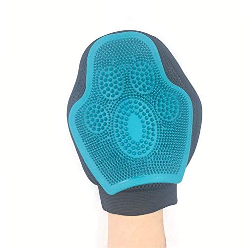ZY Silicona Mascota Cepillo Suave Guante de eliminación de Polvo preparación del Gato del Guante y Productos de Limpieza baño de Perro (Color: Azul, tamaño: W) LOLDF1 (Color : Blue, Size : W)