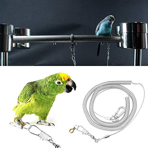 6M Parrot Bird Anti-Bite Flying Training Cuerda Kits De Correas para Agapornis Fischeri Cockatiels Starling Birds (Color Aleatorio)(4.5MM+6M)
