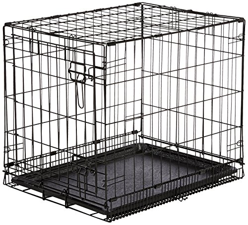 AmazonBasics - Jaula plegable de metal para mascota (una puerta, 61 cm largo)