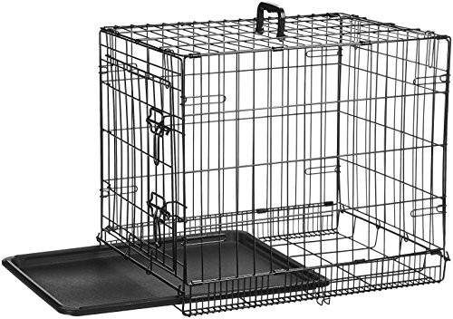 AmazonBasics - Jaula plegable de metal para mascota (una puerta, 61 cm largo)