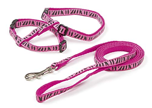 Arnés para gatos con correa 120 cm x 10 mm, rosa