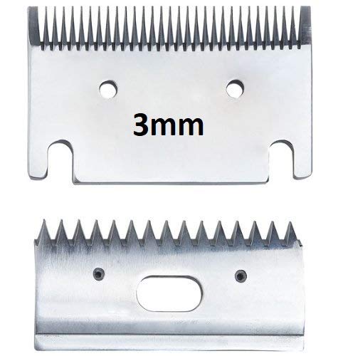 Cuchillas de Recambio para cortadora de Caballo, tamaño Mediano 1 o 3 mm de Corte. Fit Heiniger, Liveryman, Aesculap, Masterclip, Folk, Oster (B - 3 mm Grosor)