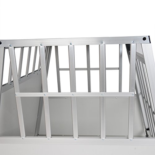 EUGAD Transportín de Aluminio para Perros Gatos Mascotas Jaula Transporte de Viaje para Mascotas Trapezoidal 1 Puerta Blanco 0048HT
