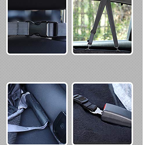 Funda para Asiento De Coche para Perros Asiento para Mascotas Hamaca 4 En 1, con Solapas Laterales De Ventana De Malla para ProteccióN del Asiento Trasero, Impermeable,Negro