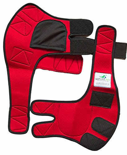 Nature Pet Vendaje de Codo para Perros/Vendaje para Callos/Vendaje de Codo/Vendaje de Perro en Caso de higroma (S, Rojo)
