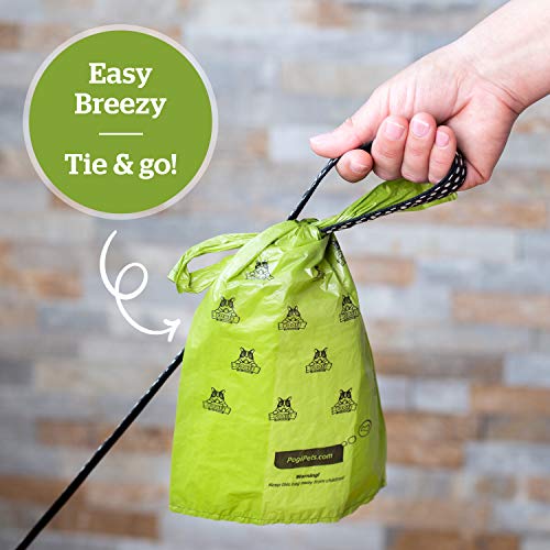Pogi's Poop Bags - 300 Bolsas para excremento de Perro con manijas de Amarre fácil - Biodegradables, Perfumadas, Herméticas