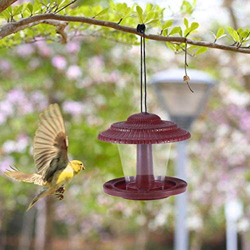 POPETPOP Alimentador de pájaros Colgador Colgante Colgador de pájaros Silvestres A Prueba de Ardillas Comederos de pájaros para jardín Exterior Pabellón Forma Rojo