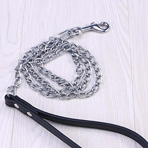 POPETPOP Correa para Perros Correa metálica para Perros Correa para Perros domésticos para Perros Cachorros (Negro)