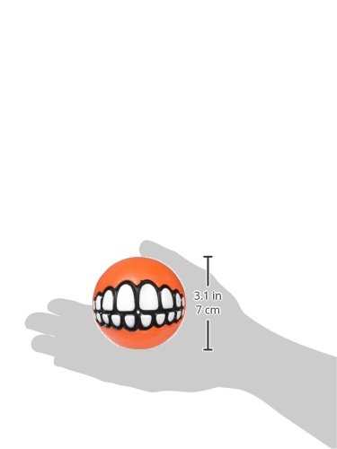 Rogz Grinz - Pelota Grande, 7,8 cm, Color Naranja