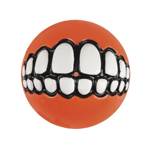 Rogz Grinz - Pelota Grande, 7,8 cm, Color Naranja