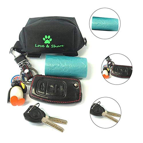 TOOGOO Dispensador de Bolsas de Popa, Soporte de Bolsa de Caca de Perro？Adjunto de Correa - Accesorio para Caminar,Correr O Excursionismo (Negro)